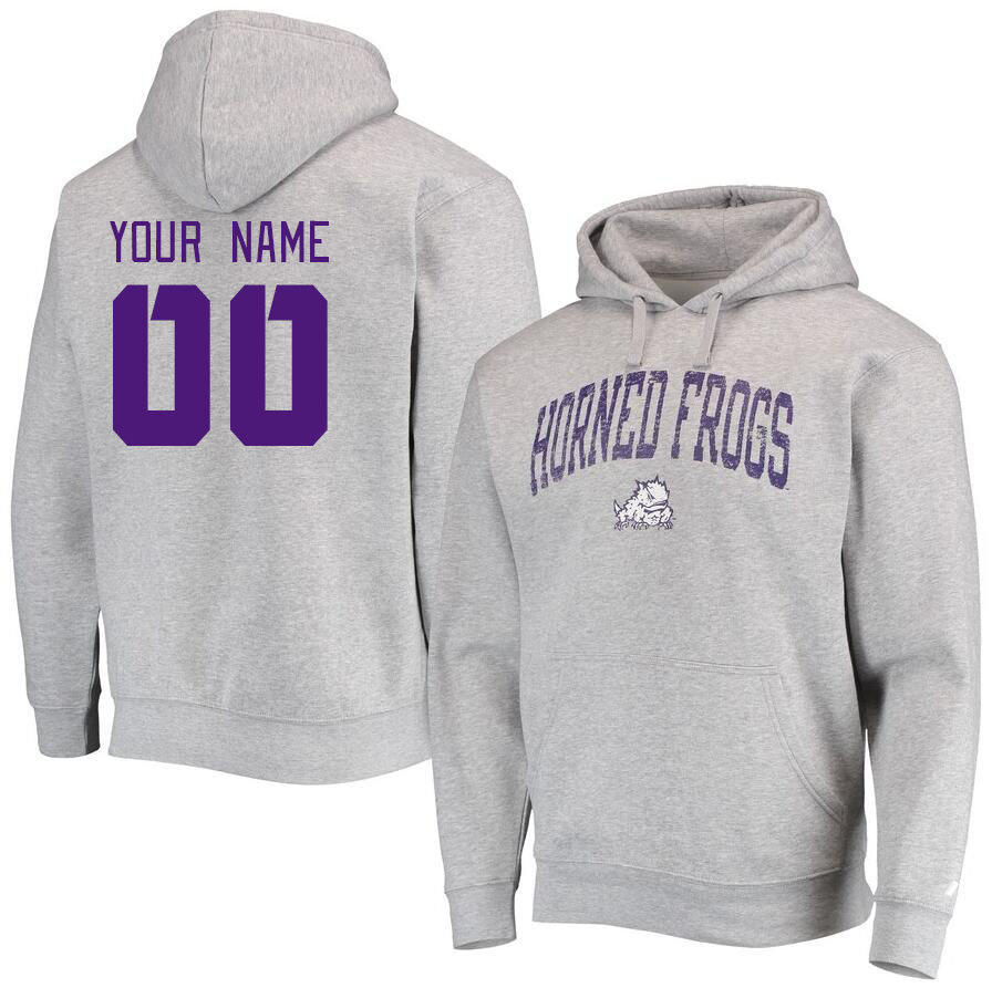 Custom TCU Horned Frogs Name And Number College Hoodie-Gray